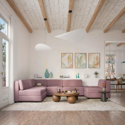 Jelölje be GRACIA moduláris kanapé – sarokmodul – halvány rózsaszín, a City Sofa gyártmányában