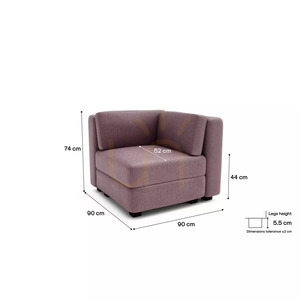 GRACIA moduláris kanapé – sarokmodul – halvány rózsaszín, a City Sofa gyártmányában small 4