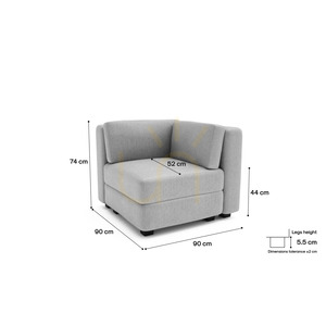 GRACIA moduláris kanapé – sarokmodul – City Sofa szürke small 4
