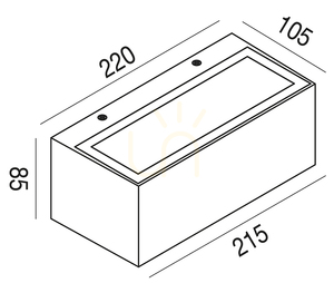 Kültéri falilámpa Gea Luce GES971 LED 15 W 4000 K fehér IP65 22 cm small 1