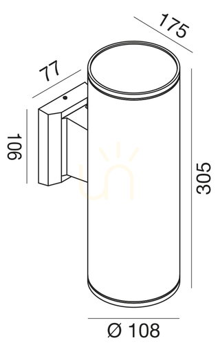 Jelölje be GES1007 Fehér Gea Luce kültéri falikar, IP65
