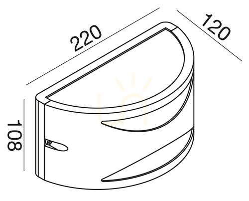 Jelölje be GES1041 Graphite Gea Luce kültéri falikar, IP54