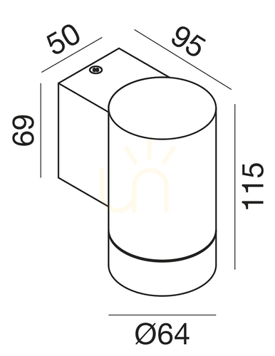 Jelölje be Gea Luce GES1060 kültéri falilámpa, fehér, GU10, IP54, Ø6,4 cm
