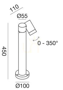 GES1110 Brown Gea Luce IP65 világítóoszlop small 1