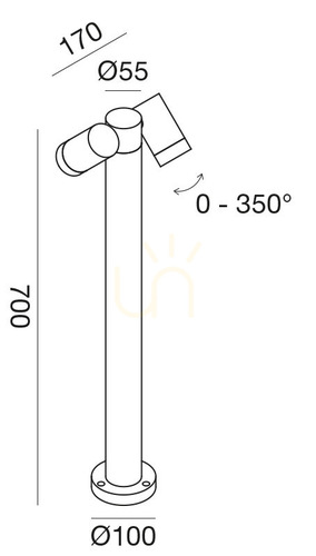Jelölje be GES1113 Brown Gea Luce IP65 világítóoszlop