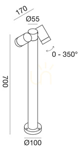 GES1123 Anthracite Gea Luce világítóoszlop, IP65 small 1