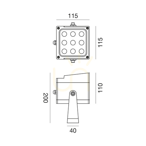 Jelölje be GES2232 Brown Gea Luce IP65 LED-es reflektor