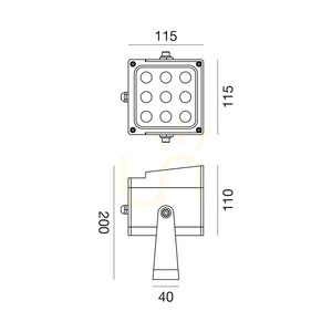 Gea Luce GES2232 barna kültéri LED reflektor IP65 small 1