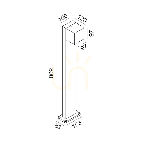 Jelölje be GES2302 fehér LED kültéri lámpaoszlop Gea Luce IP65