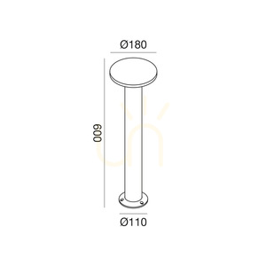 GES2333N barna Gea Luce IP65 világítóoszlop small 1