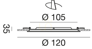 GFA750N süllyesztett lámpatest, fehér, Gea Luce small 1
