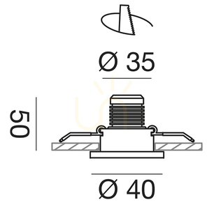 GFA880C süllyesztett lámpatest, fehér, Gea Luce small 2