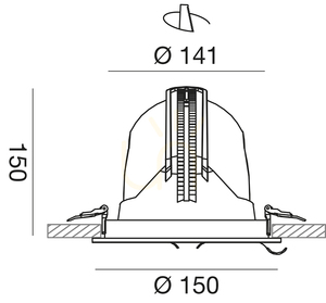 GFA911C süllyesztett lámpatest, fehér, Gea Luce small 1