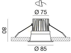GFA1010C süllyesztett lámpa, fehér, Gea Luce small 1