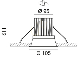 GFA1011C süllyesztett lámpatest, fehér, Gea Luce small 1
