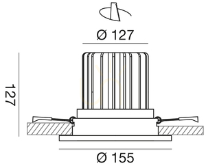 GFA1042C süllyesztett lámpa, fehér, Gea Luce small 1