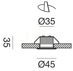 GFA1081N süllyesztett lámpatest, fekete, Gea Luce small 1