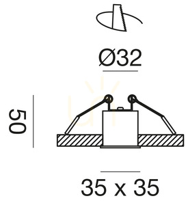 Gea Luce GFA1092C fehér süllyesztett LED lámpatest, 3 W, 3000 K small 1