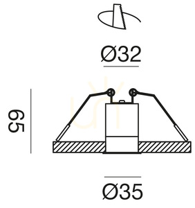 GFA1101C süllyesztett lámpatest, fekete, Gea Luce small 1