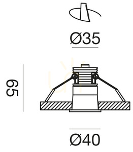 GFA1110C süllyesztett lámpa, fehér, Gea Luce small 2