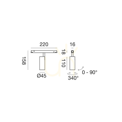Jelölje be Fekete 48 V-os Gea Luce GFA1771CD sínspot LED 12 W 967 lm 3000 K
