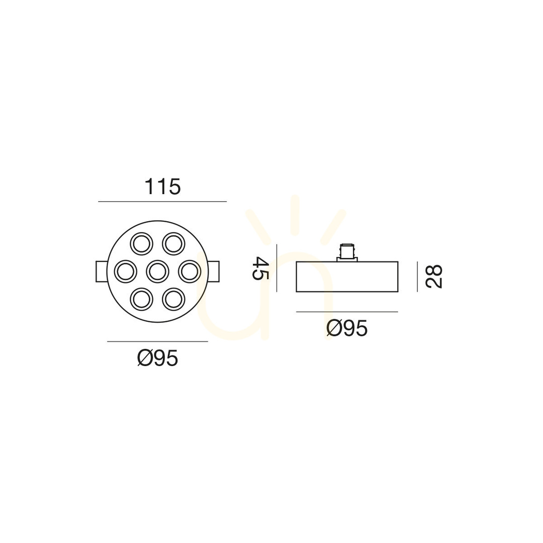 Kilátás Gea Luce GFA1892 matt arany 48 V-os sínlámpa LED 8 W Gea Luce GFA1892 matt arany 48 V-os sínlámpa LED 8 W