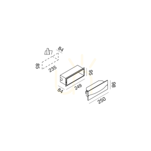 Gea Luce GES2002N süllyesztett lépcsővilágító, 25 x 9,8 cm, LED 13 W 561 lm 4000K, IP65, barna small 1