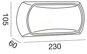 GPL251 Graphite Gea Luce kültéri falikar, IP65 small 2