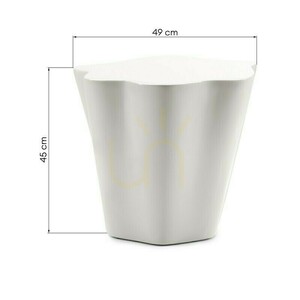 FIOR kisasztal, 49 cm, szürke-bézs, fényes, lekerekített formákkal, a Nova Nook-tól small 6