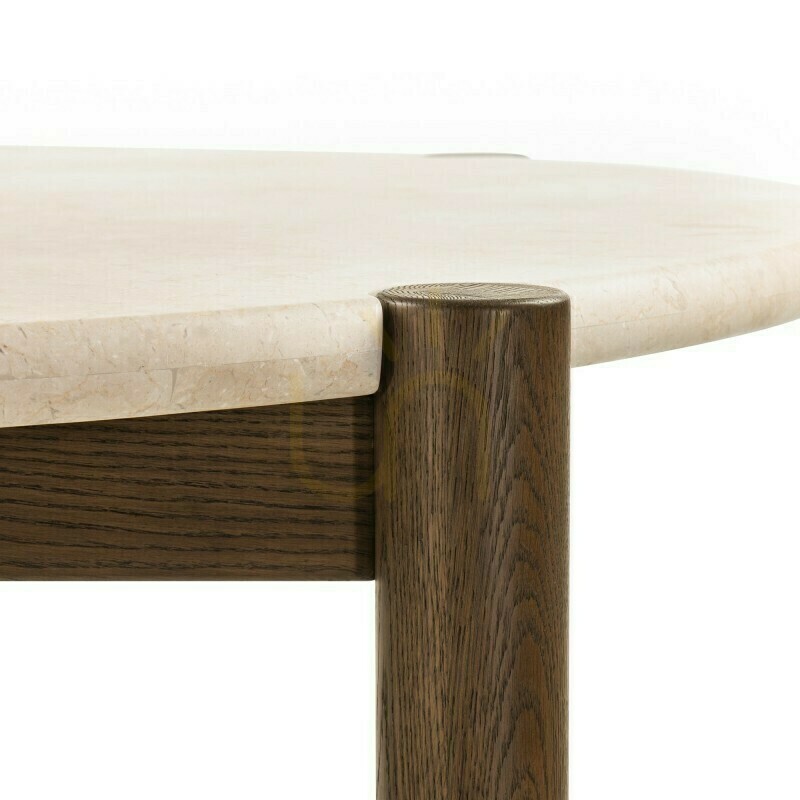 Előnézet MOCHA étkezőasztal, 150 cm, kerek, mokkás színű tölgy / krém színű márvány, a Nova Nook gyártmányában MOCHA étkezőasztal, 150 cm, kerek, mokkás színű tölgy / krém színű márvány, a Nova Nook gyártmányában