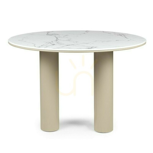 Jelölje be BEJRO étkezőasztal, 120 cm, kerek, sötét bézs, Nova Nook márvány