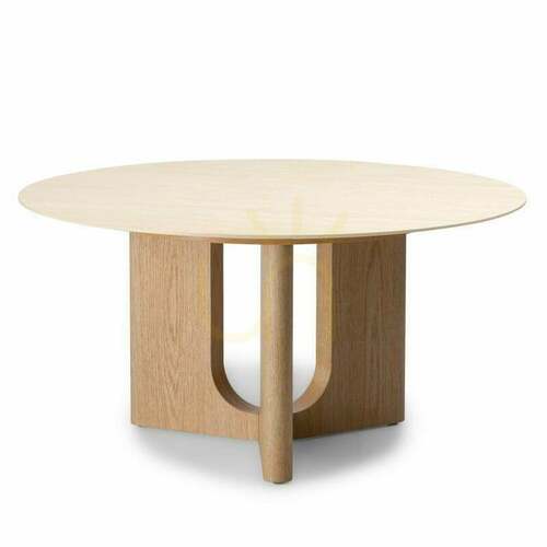 Jelölje be KLIMANTO 90 cm-es dohányzóasztal, kerek, travertin/Nova Nook tölgy
