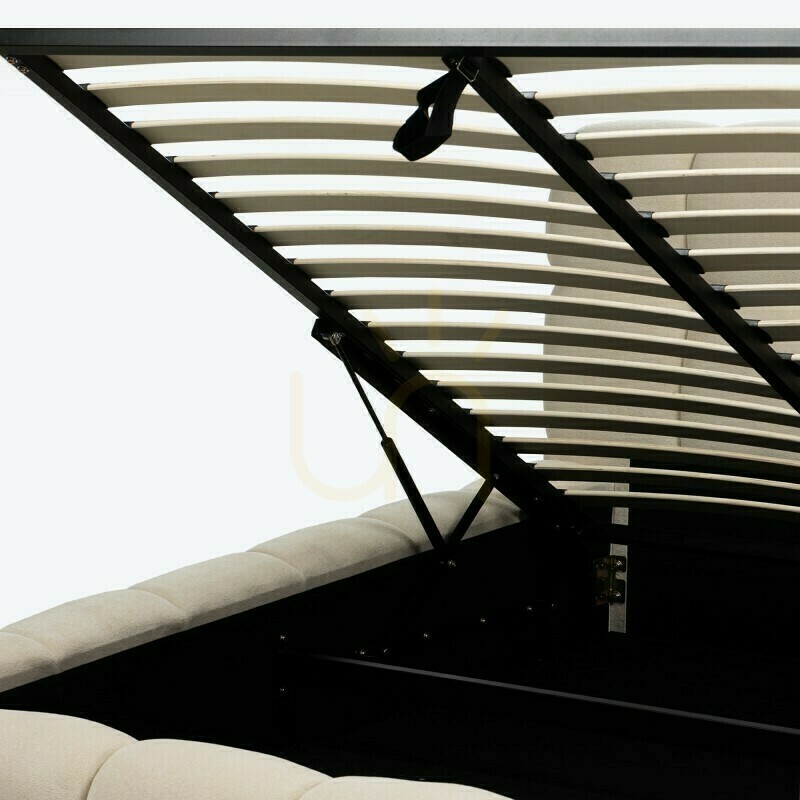 Előadás NEXTO kárpitozott ágy, 160 x 200 cm, kerettel és tárolórekesszel, világos bézs színben, lekerekített formákkal – a Nova Nook kollekcióból NEXTO kárpitozott ágy, 160 x 200 cm, kerettel és tárolórekesszel, világos bézs színben, lekerekített formákkal – a Nova Nook kollekcióból