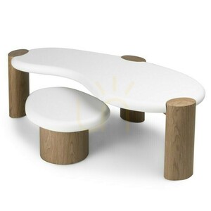 OBUO 125 cm-es dohányzóasztal, fehér/diófa, Nova Nook small 5