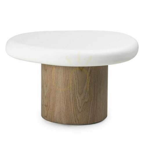 Jelölje be OBUO kisasztal, 50 cm, fehér/diófa, Nova Nook