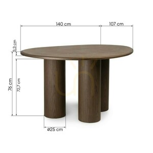 VISPI asztal, 140 cm, sötét dió, Nova Nook small 6