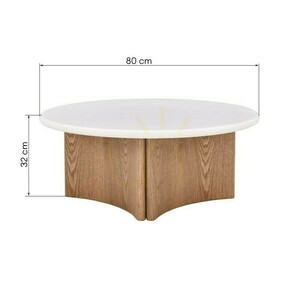 ARLOM dohányzóasztal, 80 cm, krémfehér/tölgy, Nova Nook mikrocement small 3