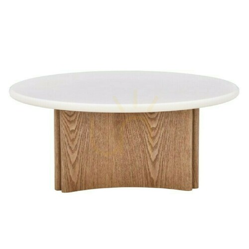 Jelölje be ARLOM dohányzóasztal, 80 cm, krémfehér/tölgy, Nova Nook mikrocement