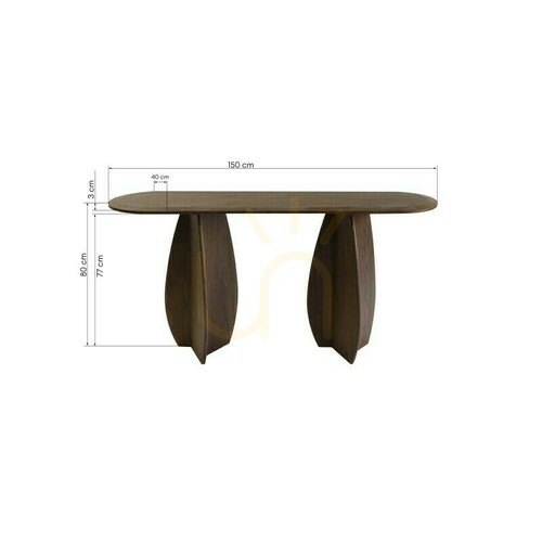 Jelölje be OKUN konzolasztal/íróasztal, 150 cm, sötét dió, Nova Nook