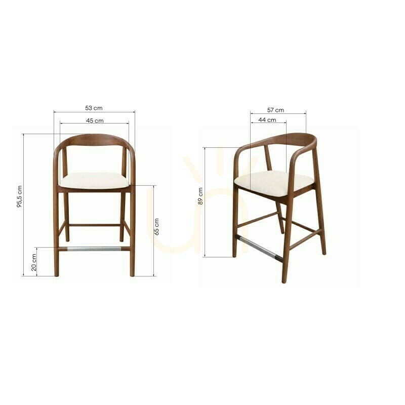 Előnézet UDVIKA STOOL 2.0 – lekerekített formájú fa szék, dió/krém színű, Nova Nook UDVIKA STOOL 2.0 – lekerekített formájú fa szék, dió/krém színű, Nova Nook