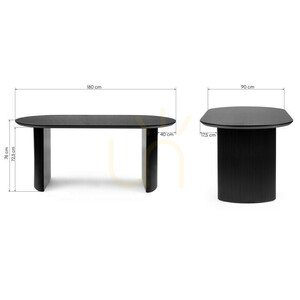 RIZIO 180 cm-es étkezőasztal, fekete, barázdákkal, a Nova Nook gyártmányában 5 RIZIO 180 cm-es étkezőasztal, fekete, barázdákkal, a Nova Nook gyártmányában small 5