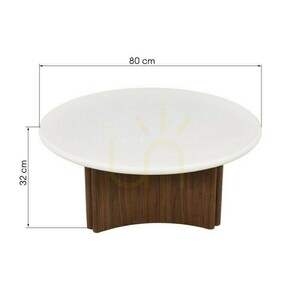 ARLO 80 cm-es dohányzóasztal, krémfehér/diófa, Nova Nook mikrocement small 3