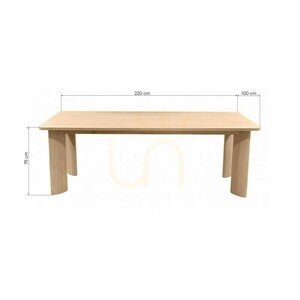 INDO 220 cm-es étkezőasztal, krémfehér, Nova Nook small 1