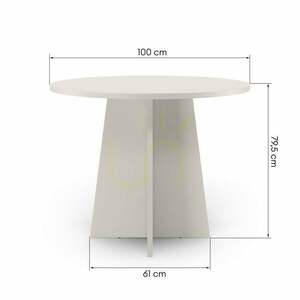 ERLO kerek étkezőasztal, 100 cm átmérőjű, Nova Nook kasmír színű 2 ERLO kerek étkezőasztal, 100 cm átmérőjű, Nova Nook kasmír színű small 2
