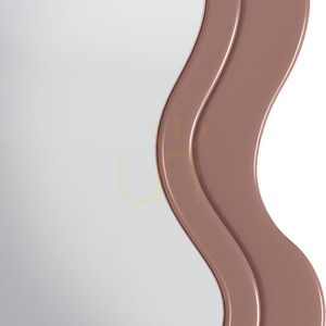 Nova Nook SELLEG dekoratív falitükör fakerettel, 177 × 75 cm, hullámos organikus forma, mocha mousse szín small 4