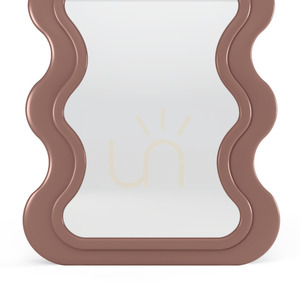 Nova Nook SELLEG dekoratív falitükör fakerettel, 177 × 75 cm, hullámos organikus forma, mocha mousse szín small 8