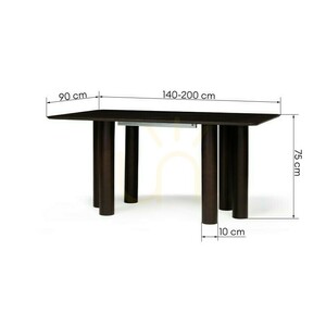 LOALOA kihúzható asztal 140–200 cm, tölgyfa furnér, diófa, bükkfa, lekerekített Nova Nook small 9