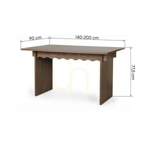 FLLOR bővíthető asztal 140–200 cm Lincoln dió, dekoratív hullám, Nova Nook small 7