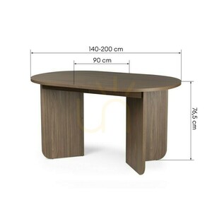MAUT kihúzható asztal, 140–200 cm, Lincoln diófa, Nova Nook ovális asztallap small 4