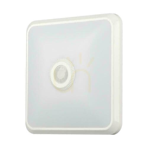 Jelölje be V-TAC 12 W-os LED mennyezeti lámpa CREE chip-pel, 25x25 cm, mozgásérzékelővel, CCT-vel, négyzet alakú, fehér, VT-81003, 1100 lm, 6 év garancia